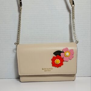 Kate Spade New York Petal Flap Chain Wallet Crossbody Milk Glass Multi N…